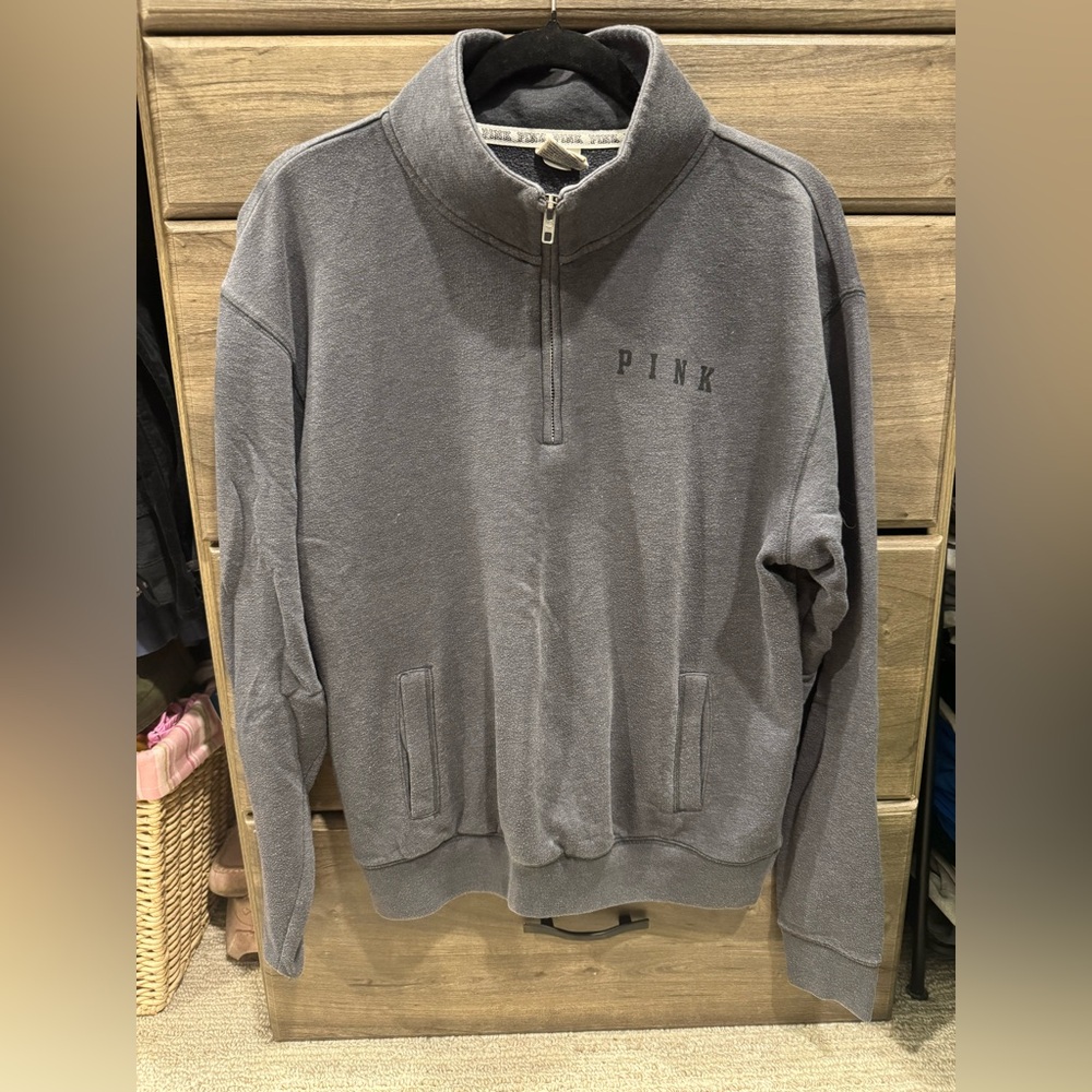 PINK Victoria's Secret Women’s Charcoal Zip-Up Sweatshirt
